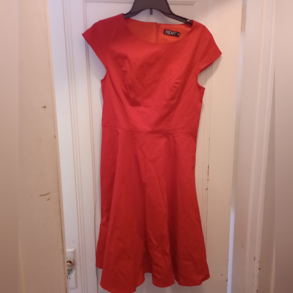 Red cotton dress